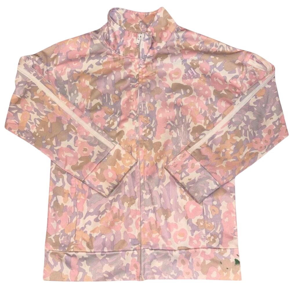 Adidas pink camo zip up